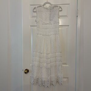Boohoo White Lace Midi Dress